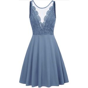 Womens blue sleeveless dress